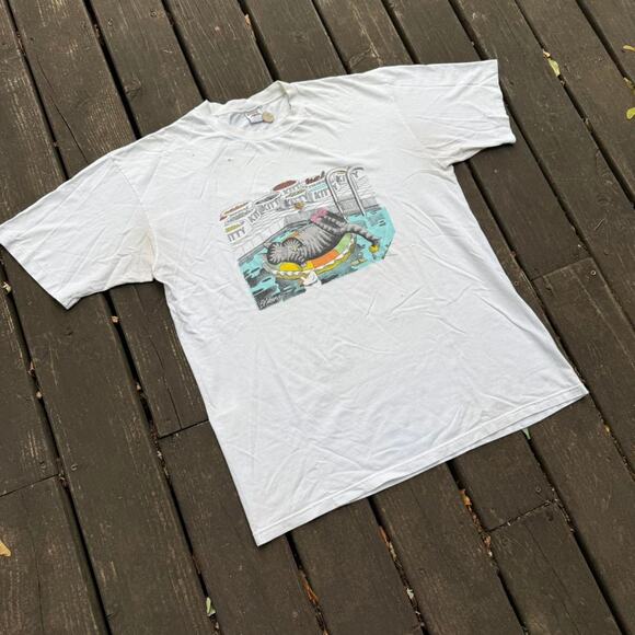 Vintage VTG 90’s Kliman Cat Single Stitch Graphic T-Shirt - Picture 2 of 8